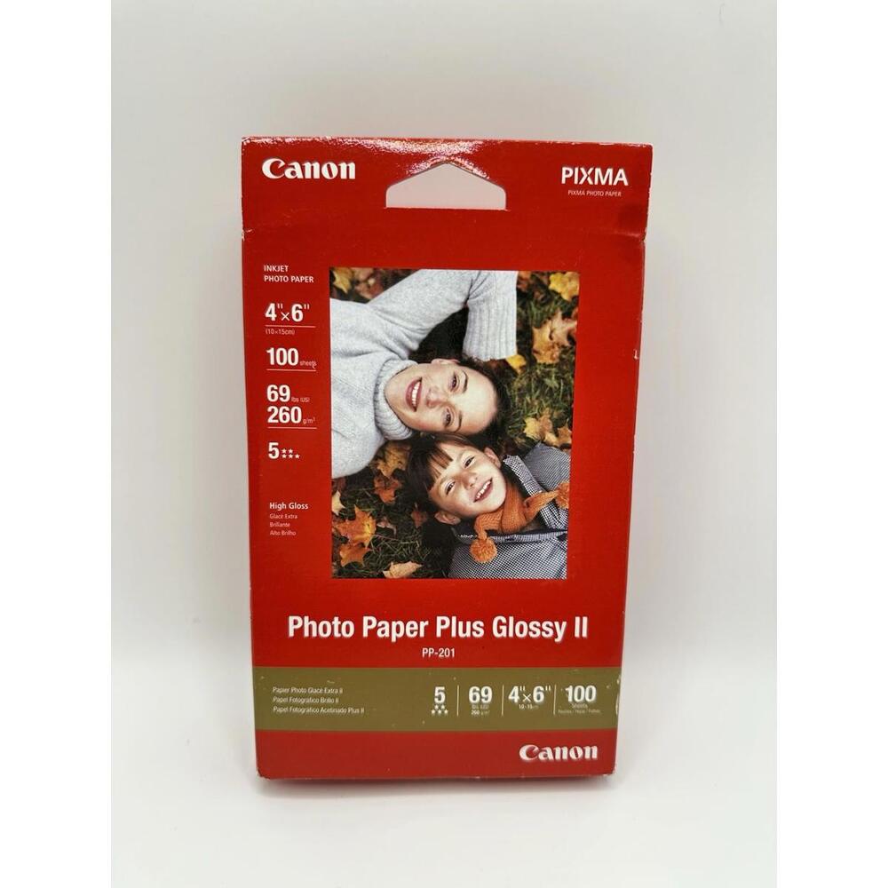 100 SHEETS INKJET CANON PHOTO PAPER PLUS GLOSSY II  4" x 6" 